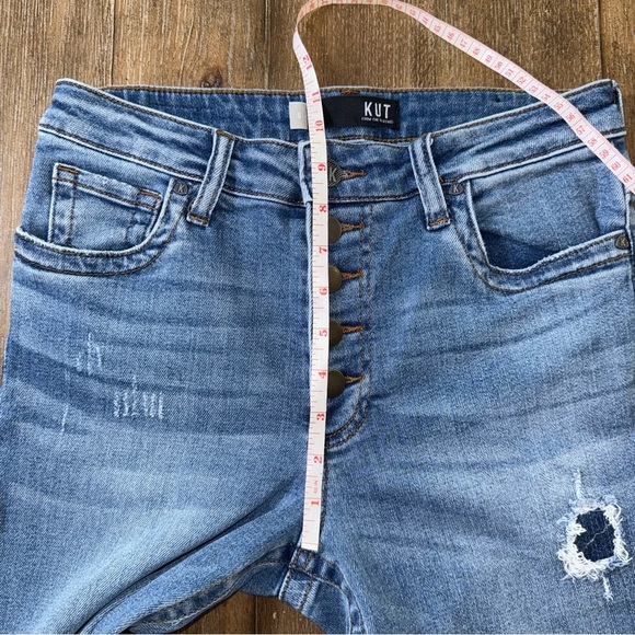 KUT from the Kloth Stevie Straight Leg Jeans Size 6 button fly high rise - Picture 3 of 11
